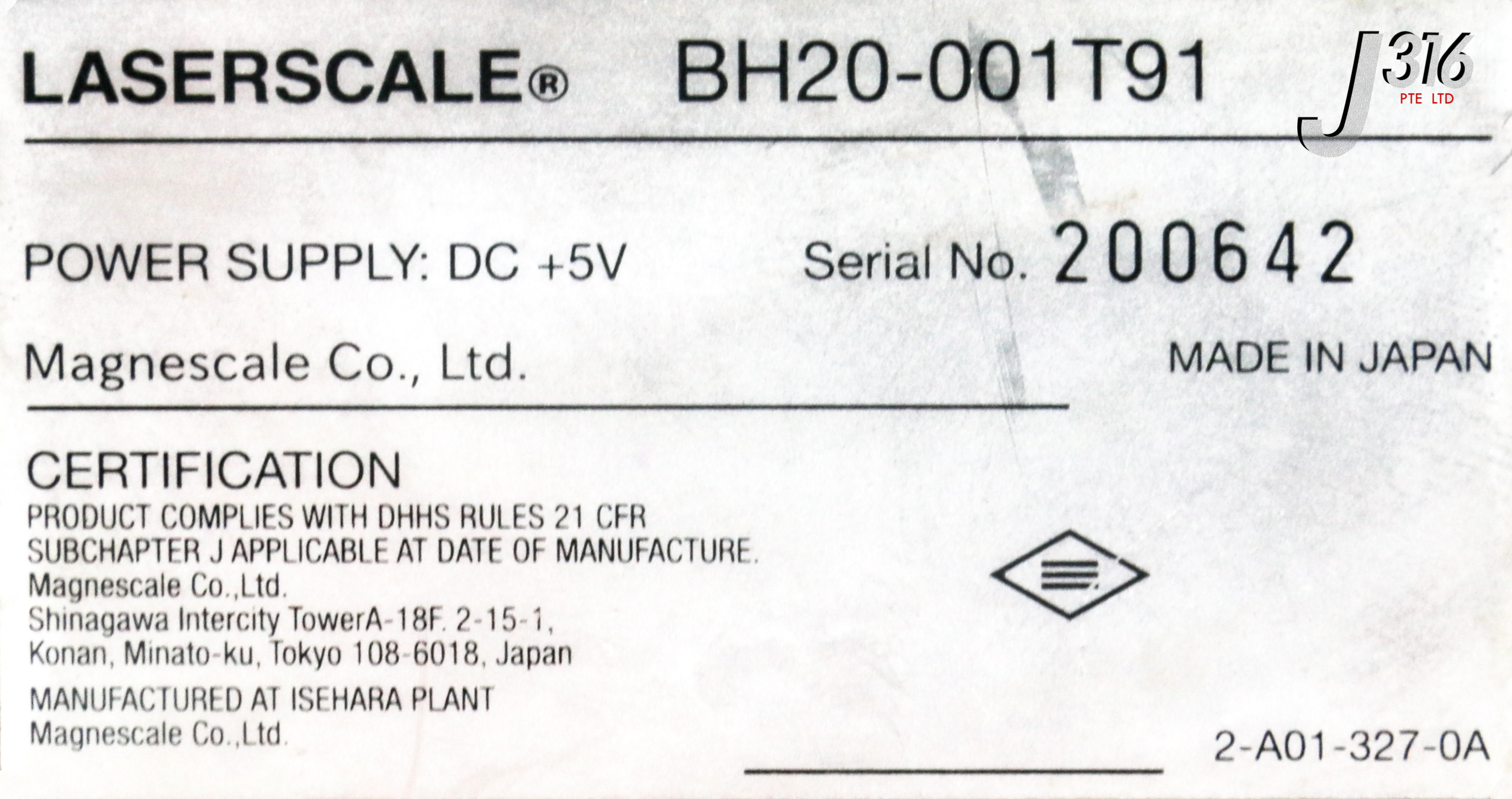 26242 DAIICHI COMPONENTS DIRECT DRIVE MTR W/ LASERSCALE BH20